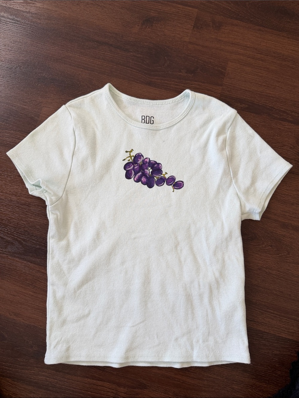 BDG White Short-Sleeve Kids Tee with Purple Grape Print
